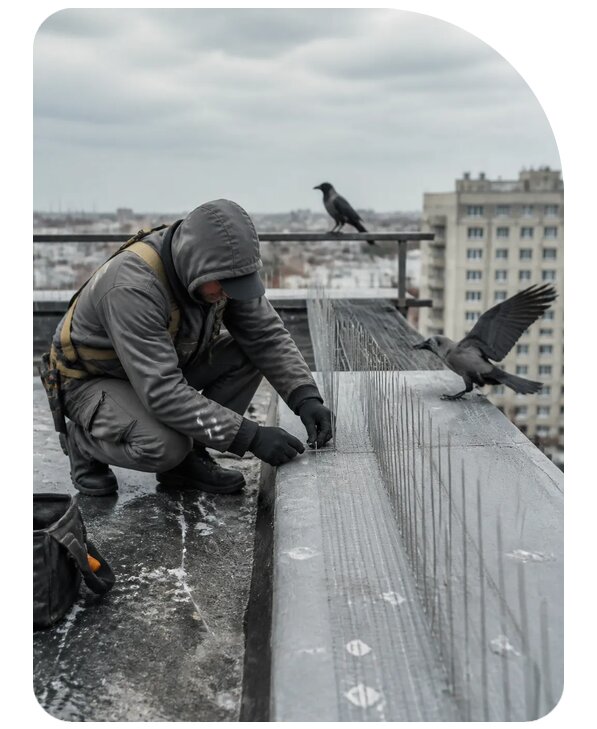 Защита от ворон под ключ в Сальске по цене от 5084 р. | Сенат-Слс